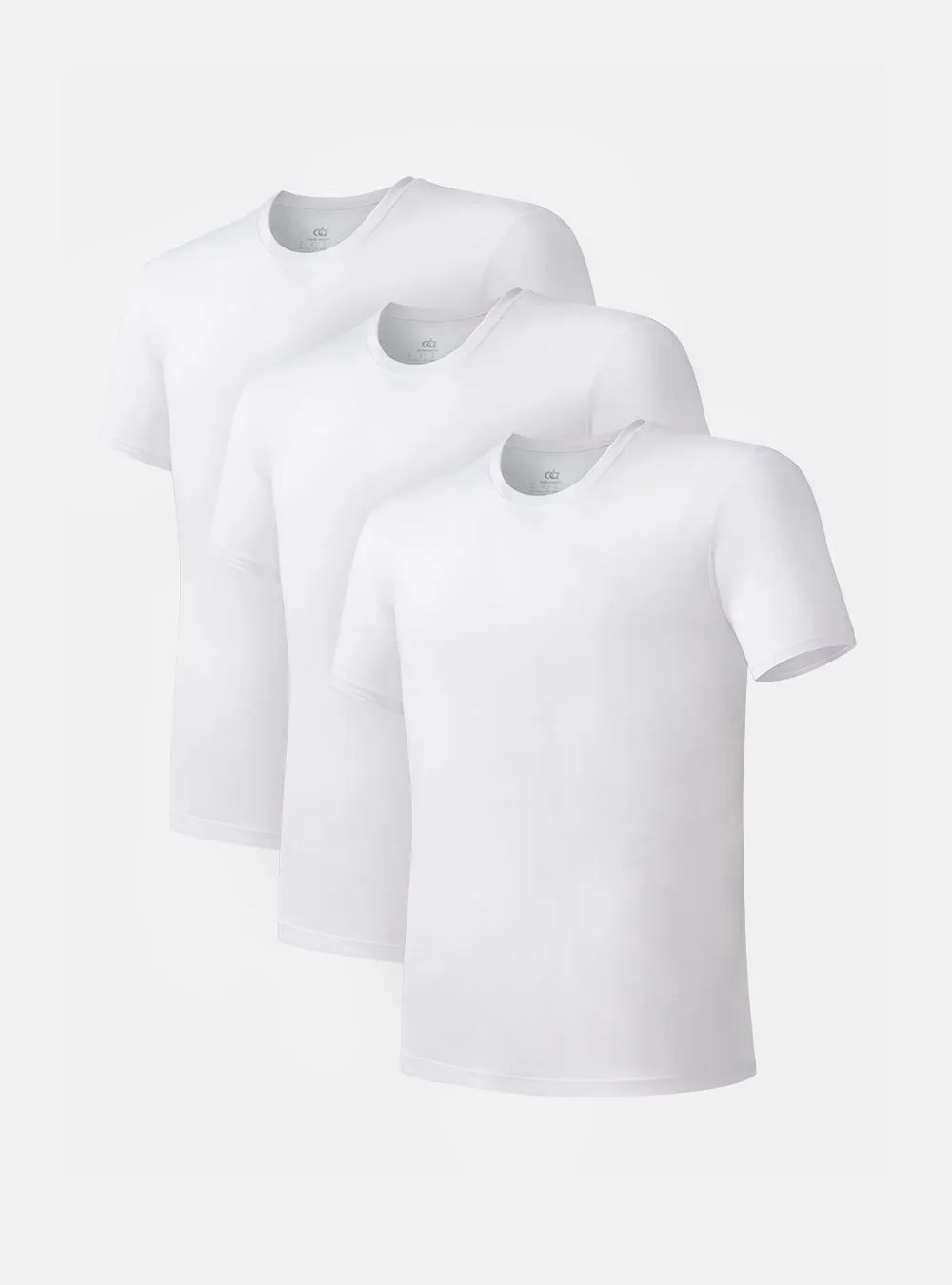 3 Pack Bamboo Rayon Fiber Lightweight Round Crew Neck T-Shirts