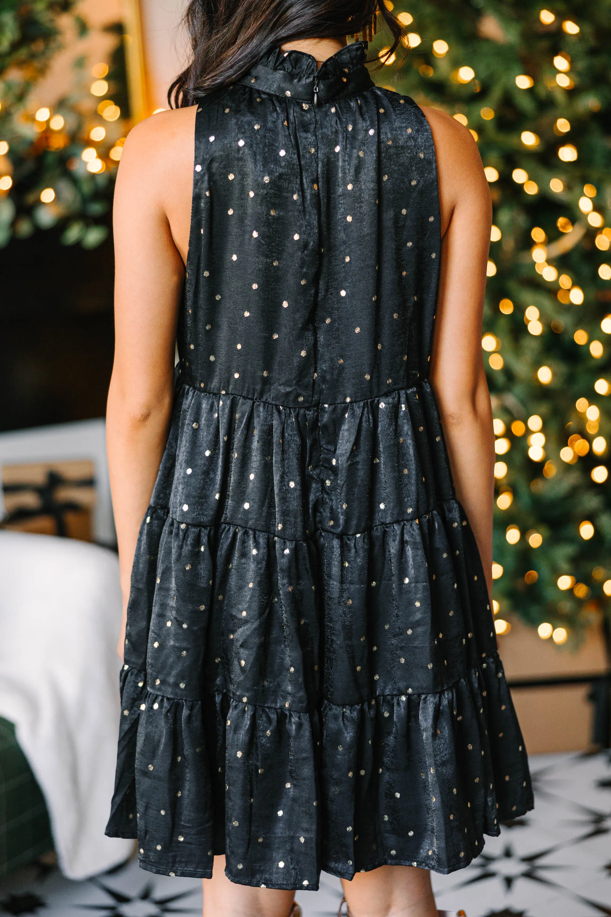 Always There Black Polka Dot Dress