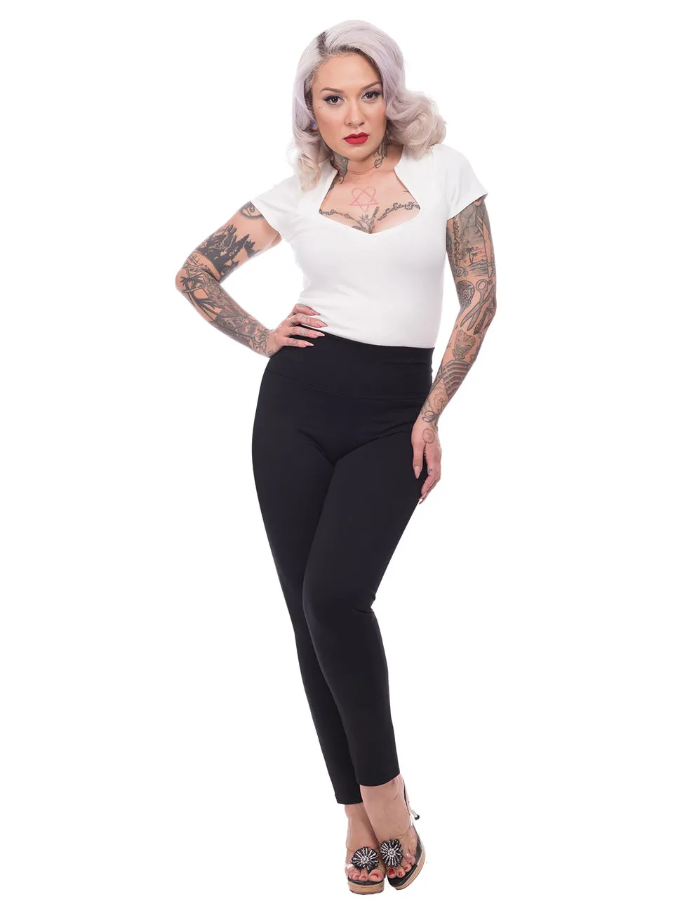 Audrey Cigarette Leggings in Black