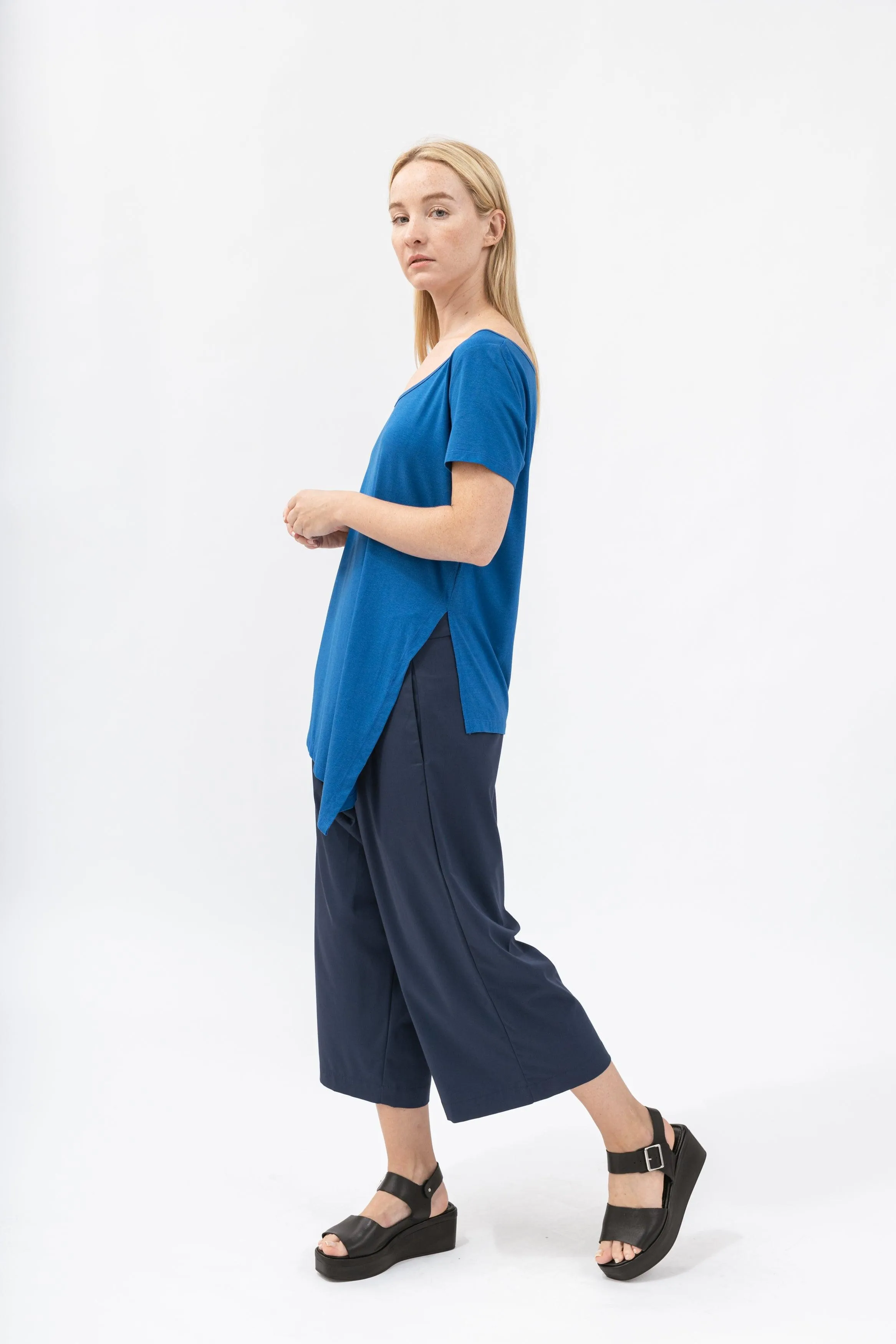 Bamboo Asymmetric Short Sleeve Top