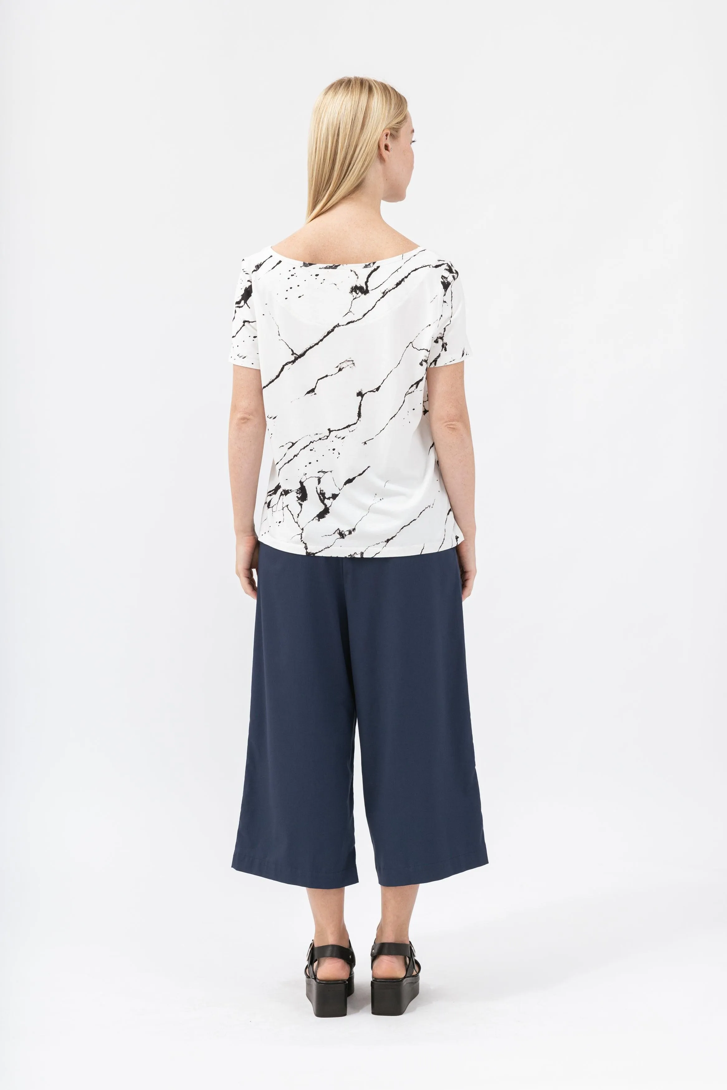 Bamboo Asymmetric Short Sleeve Top