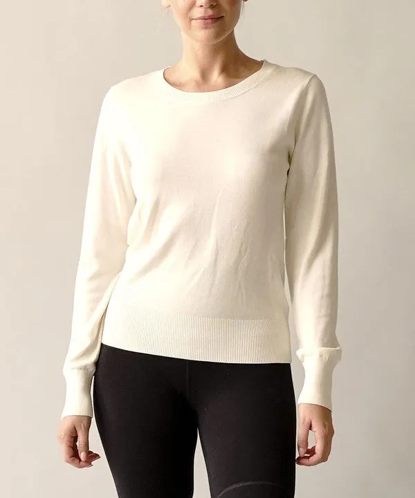 BAMBOO SWEATER CREW NECK TOP