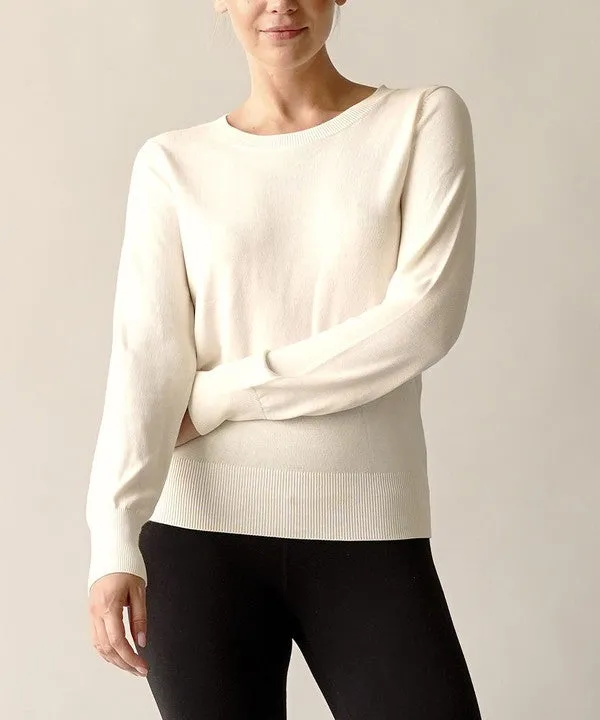 BAMBOO SWEATER CREW NECK TOP