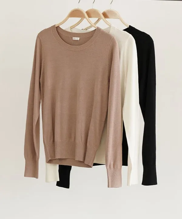 BAMBOO SWEATER CREW NECK TOP