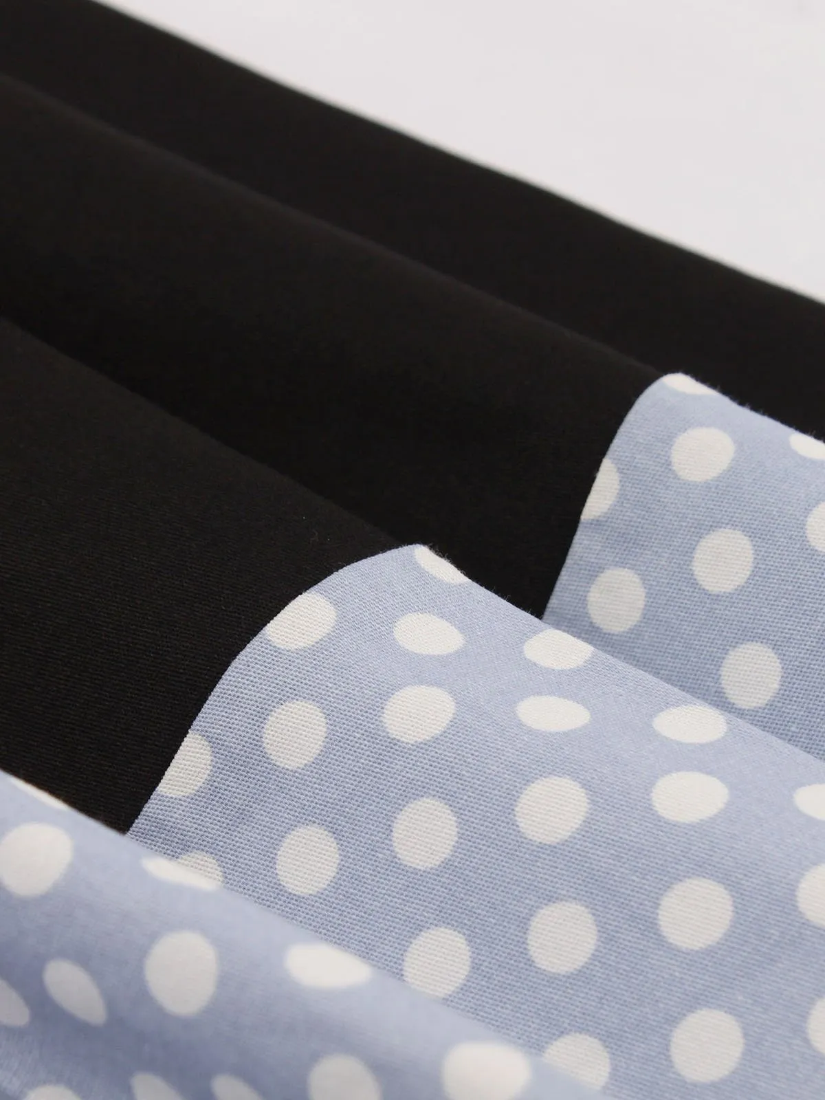 Black 1940s Polka Dot Turndown Collar Dress