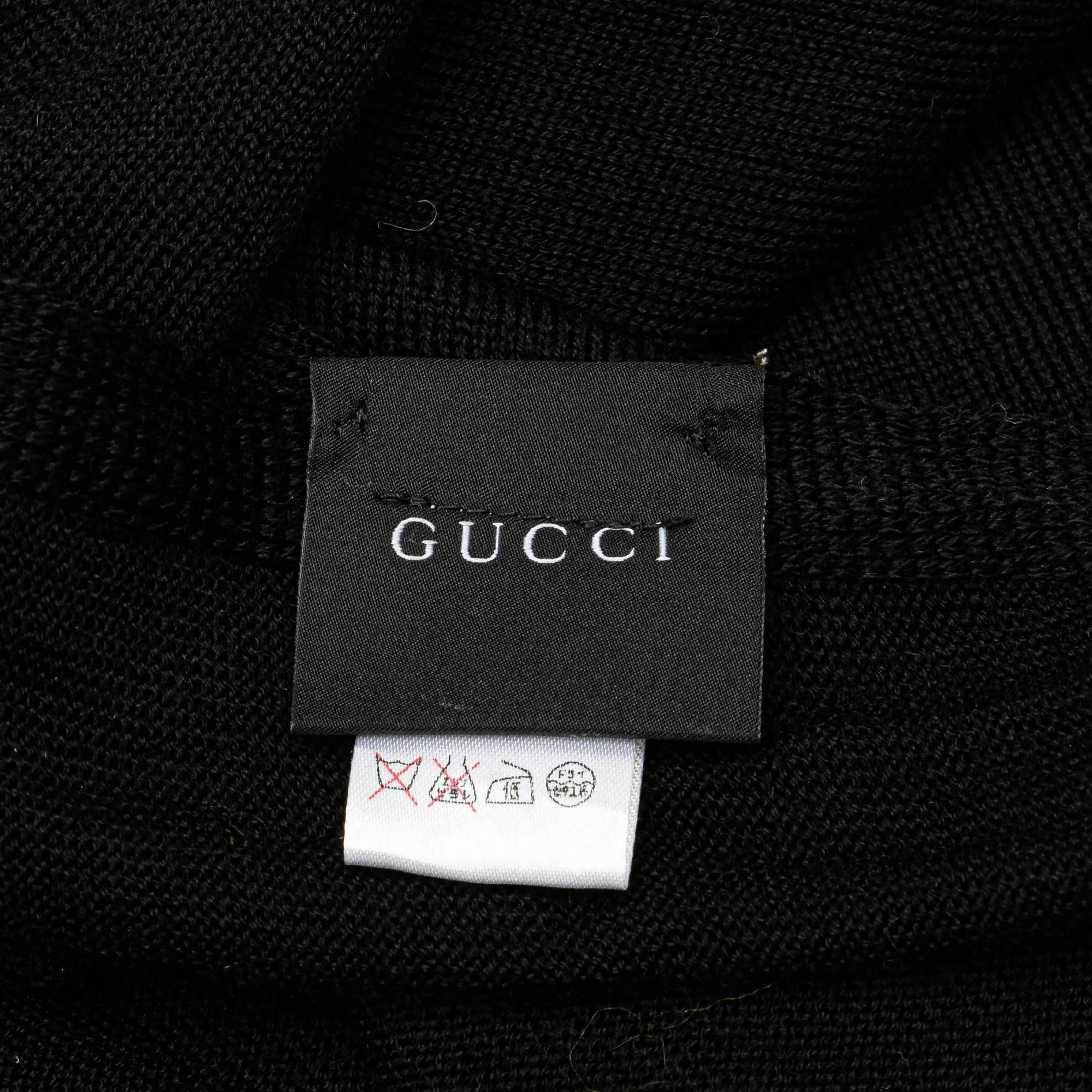 Black Gucci Web Wool Scarf Scarves