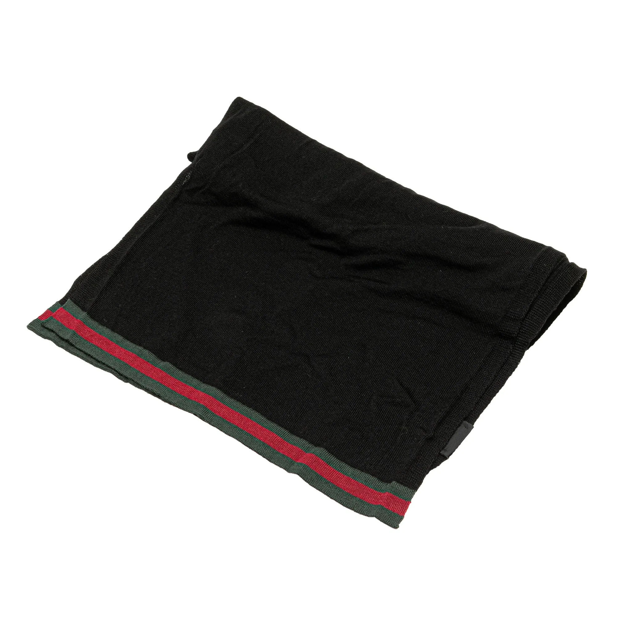 Black Gucci Web Wool Scarf Scarves