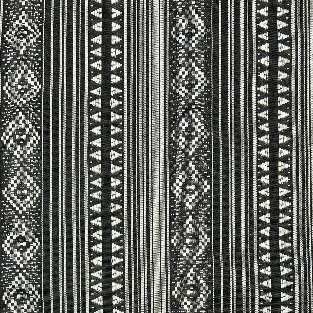 Black/White Tribal Design Recycled Jacquard Fabric