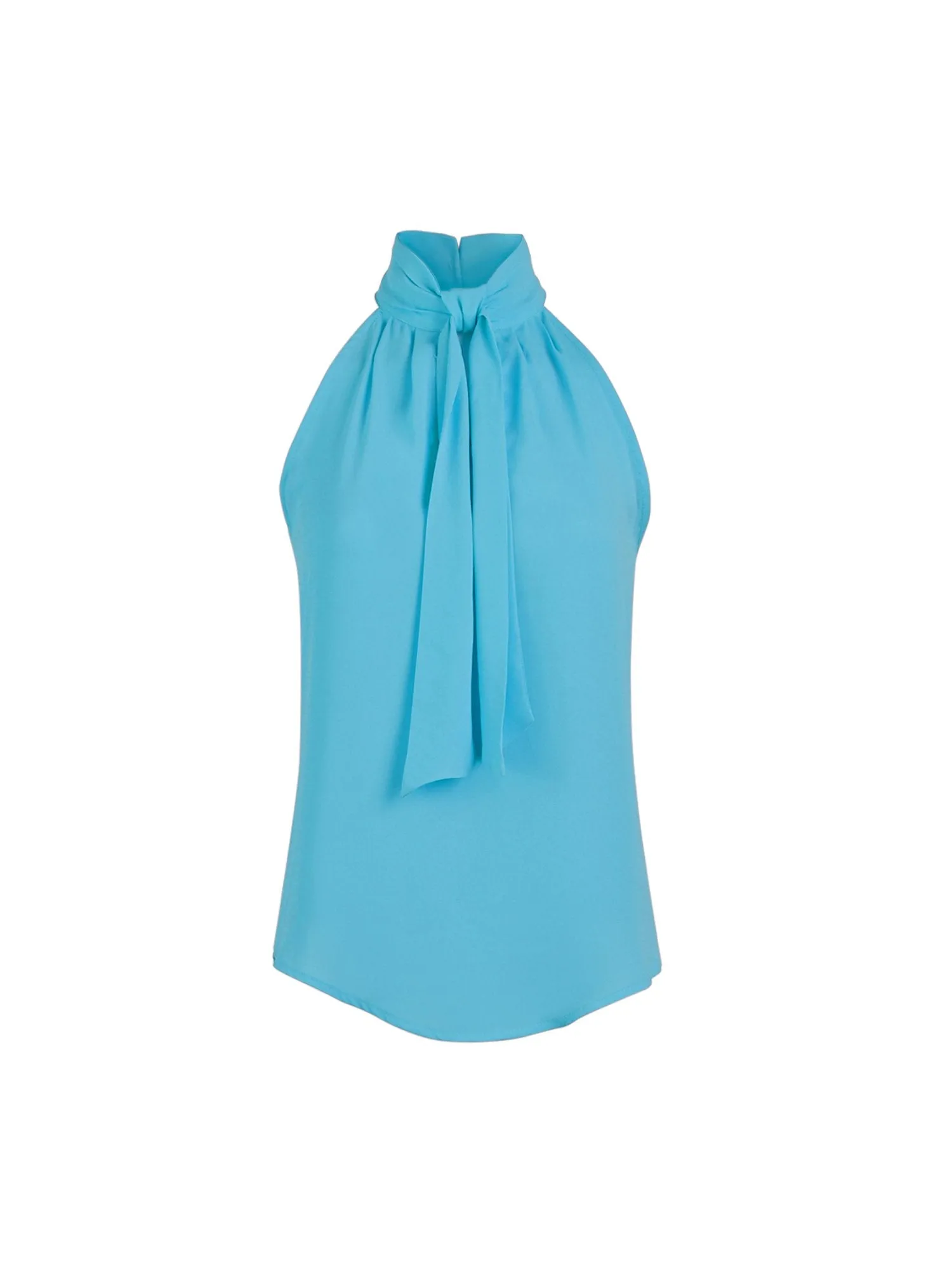 Bow-Accent Halter Blouse - 7th Avenue