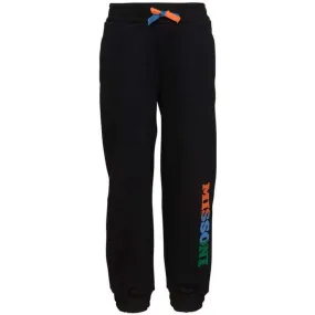 Boys Black Cotton Logo Joggers