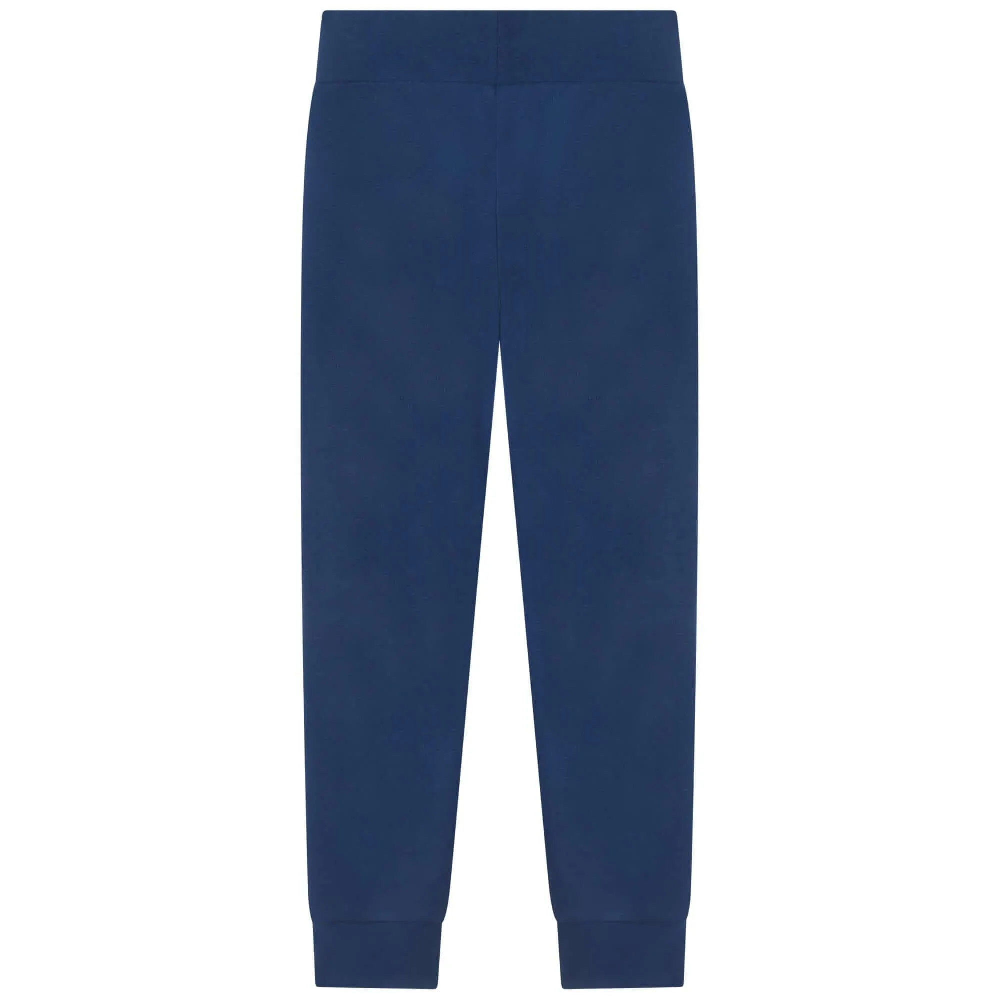 Boys Blue Cotton Logo Joggers