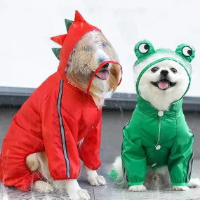 Cartoon Pet Hooded Raincoat