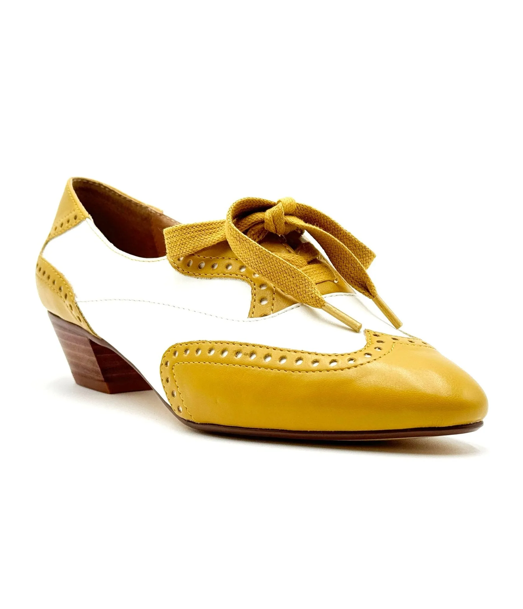 Chelsea Crew 1950's Mustard & White Demi Oxford Saddle Shoes