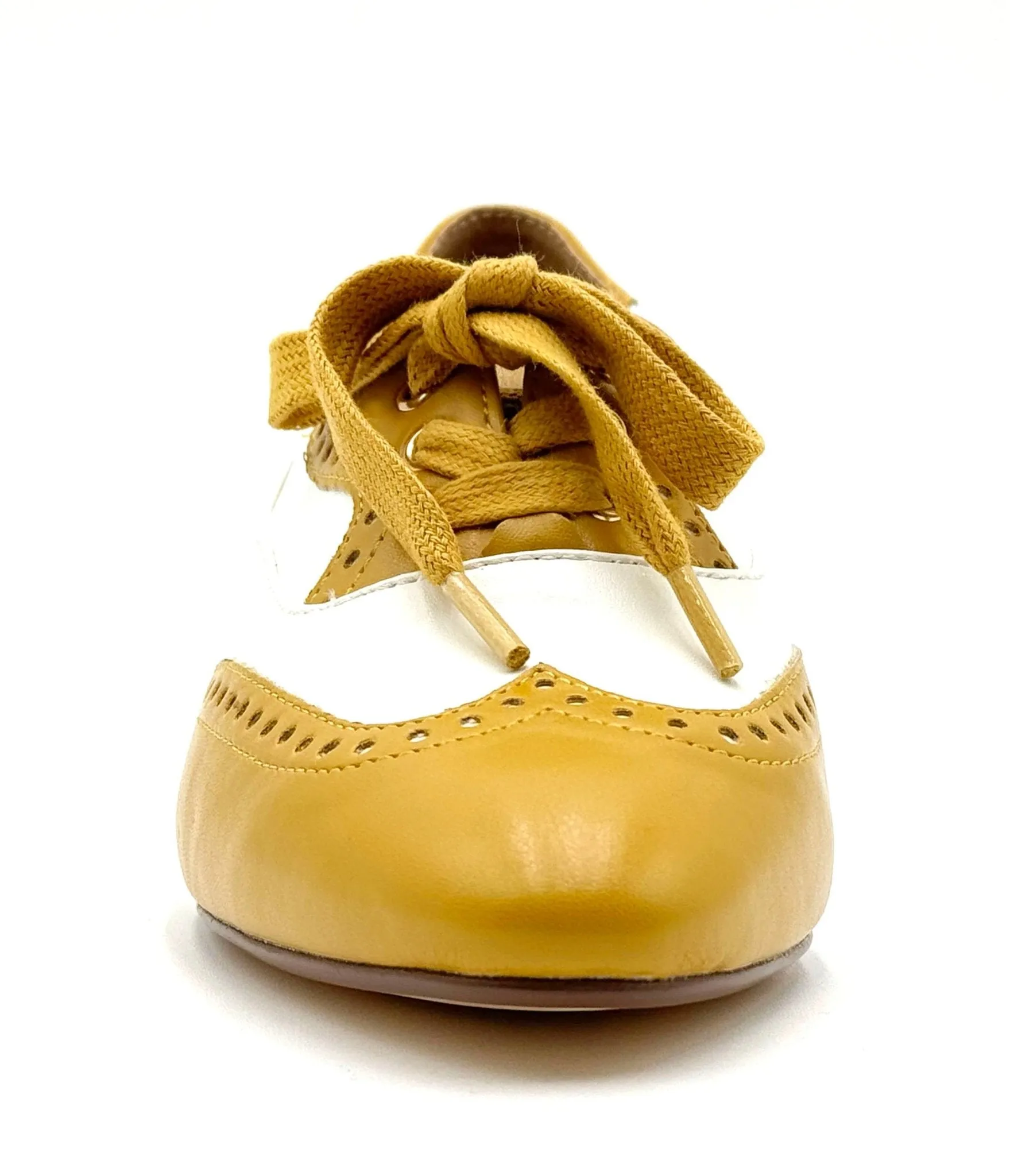 Chelsea Crew 1950's Mustard & White Demi Oxford Saddle Shoes