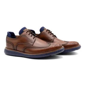 Countryaire Saddle Leather Wingtip in Cigar by Martin Dingman