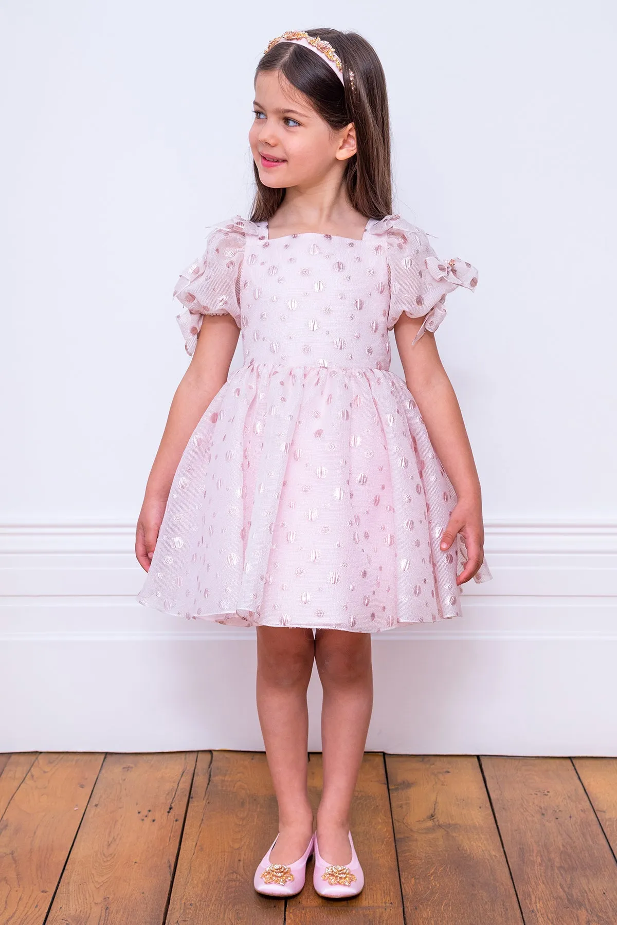 David Charles Pink Polka Dot Girls Dress