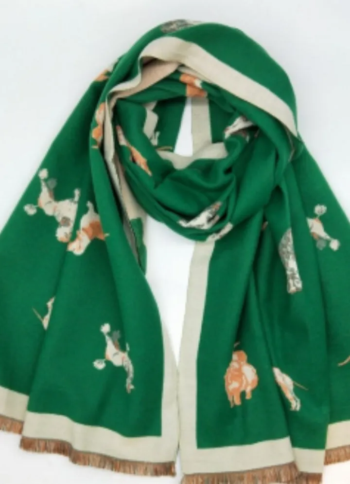 Dogs motif winter scarves