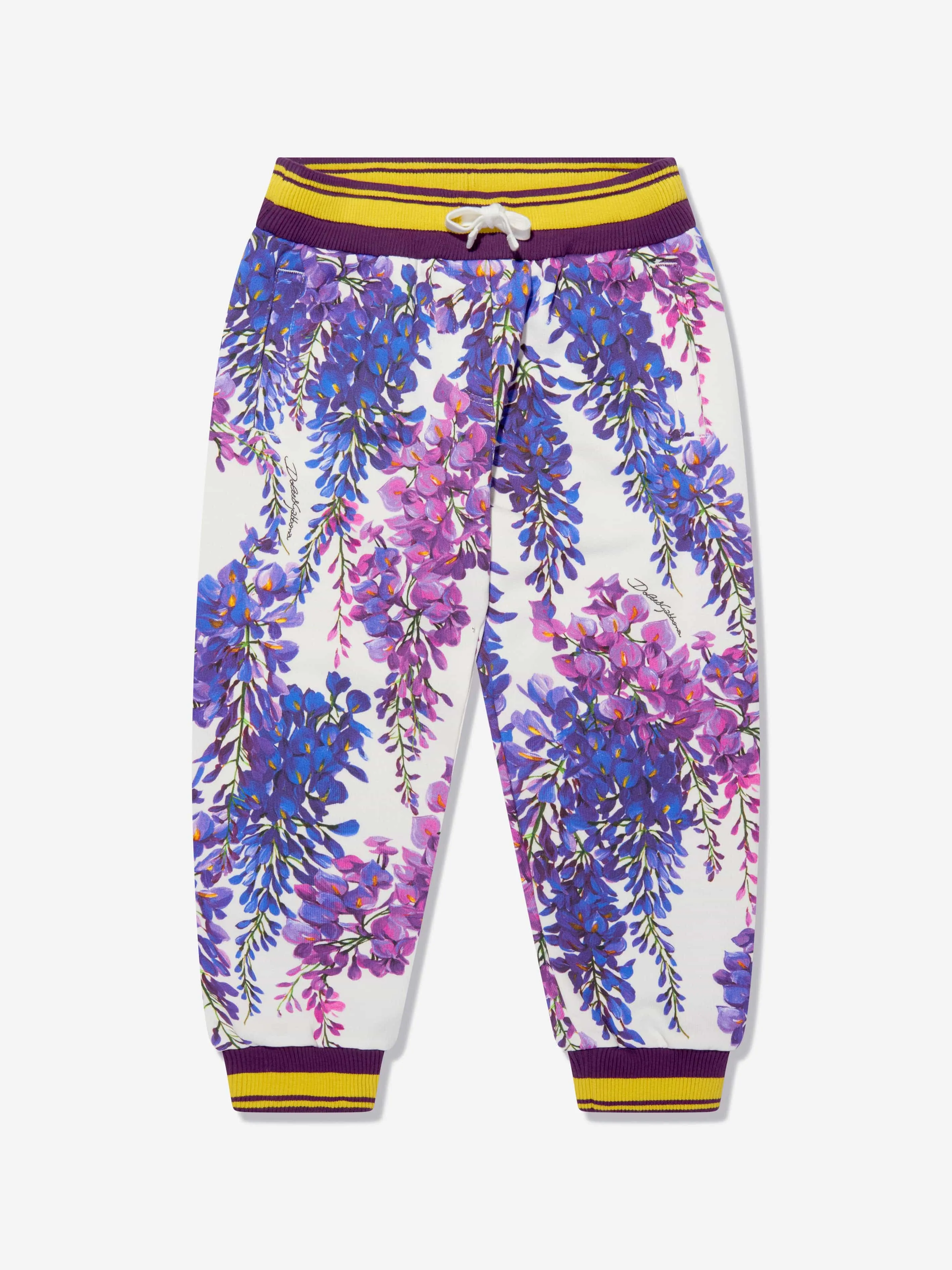 Dolce & Gabbana Girls Cotton Wisteria Print Joggers