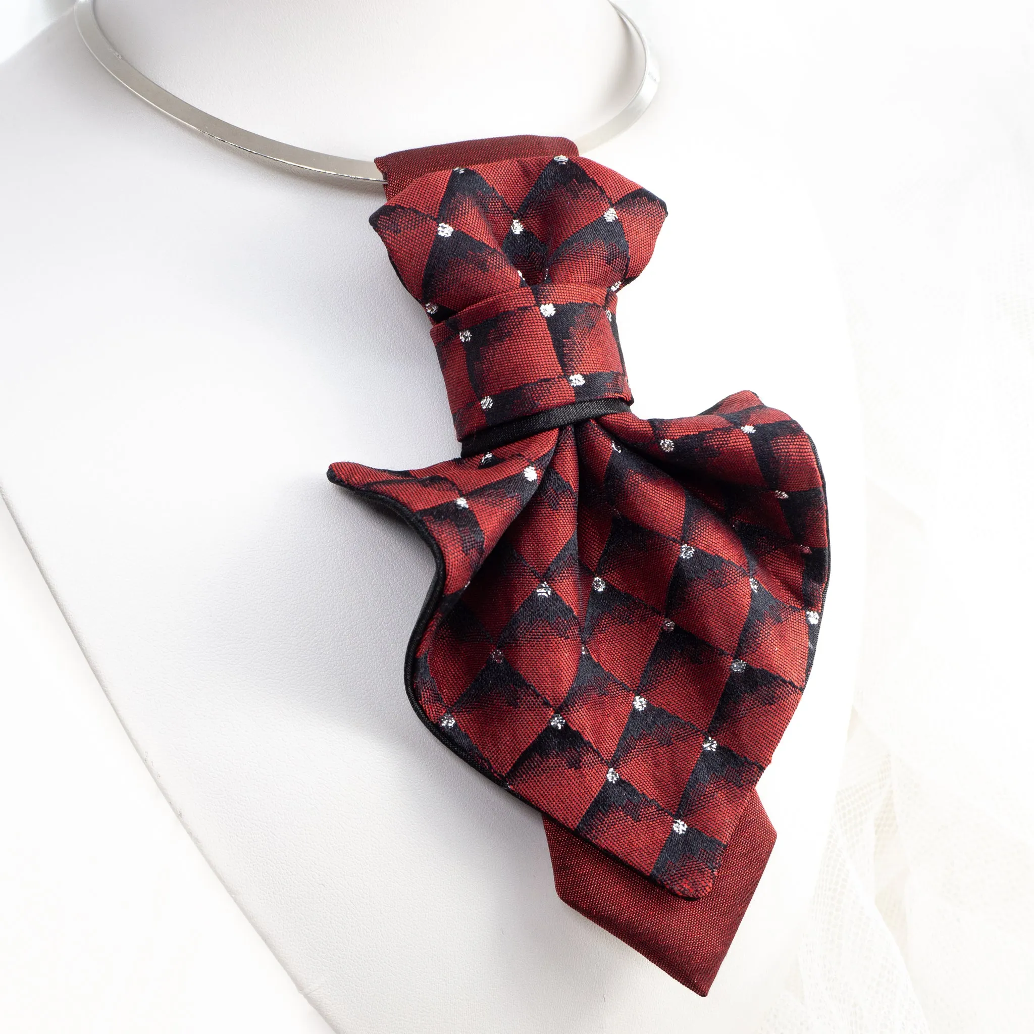 ELEGANT WOMEN' BOW TIE "BURGUNDY DIAMOND"