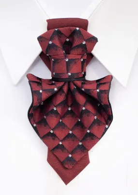 ELEGANT WOMEN' BOW TIE "BURGUNDY DIAMOND"