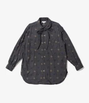 Engineered Garments Rounded Collar Floral Gingham Shirt