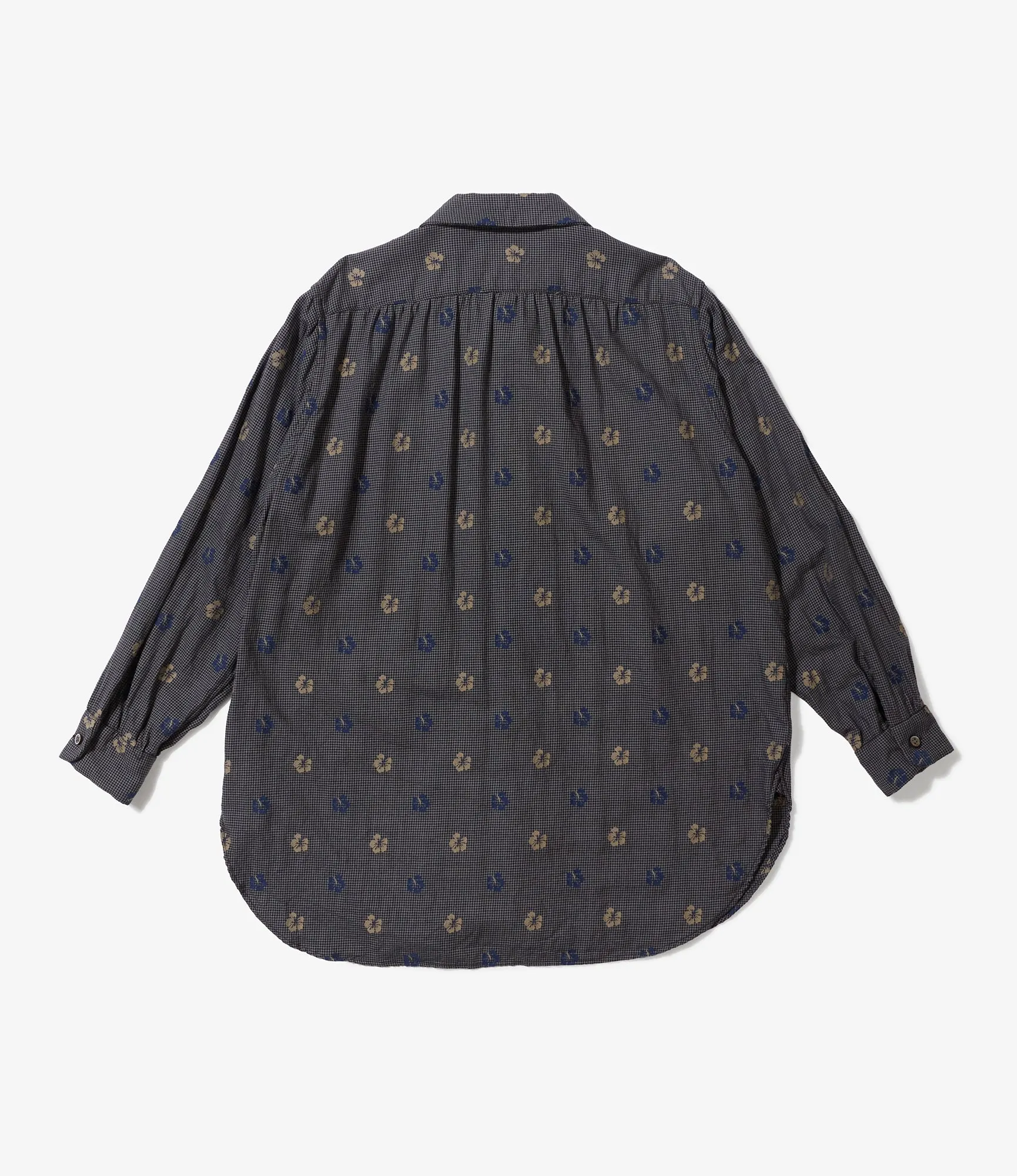 Engineered Garments Rounded Collar Floral Gingham Shirt