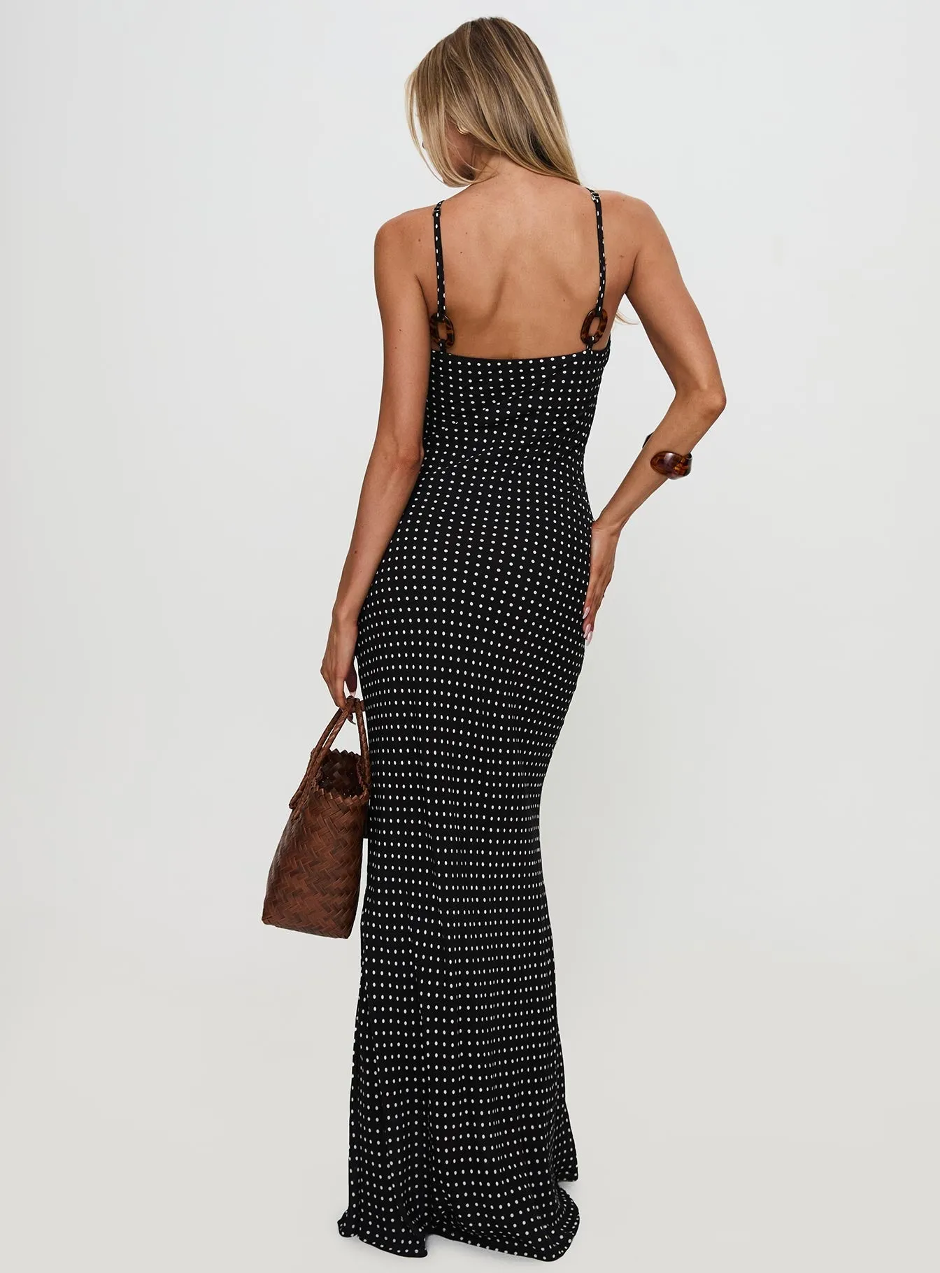 Evyn Halter Maxi Dress Polka Dot