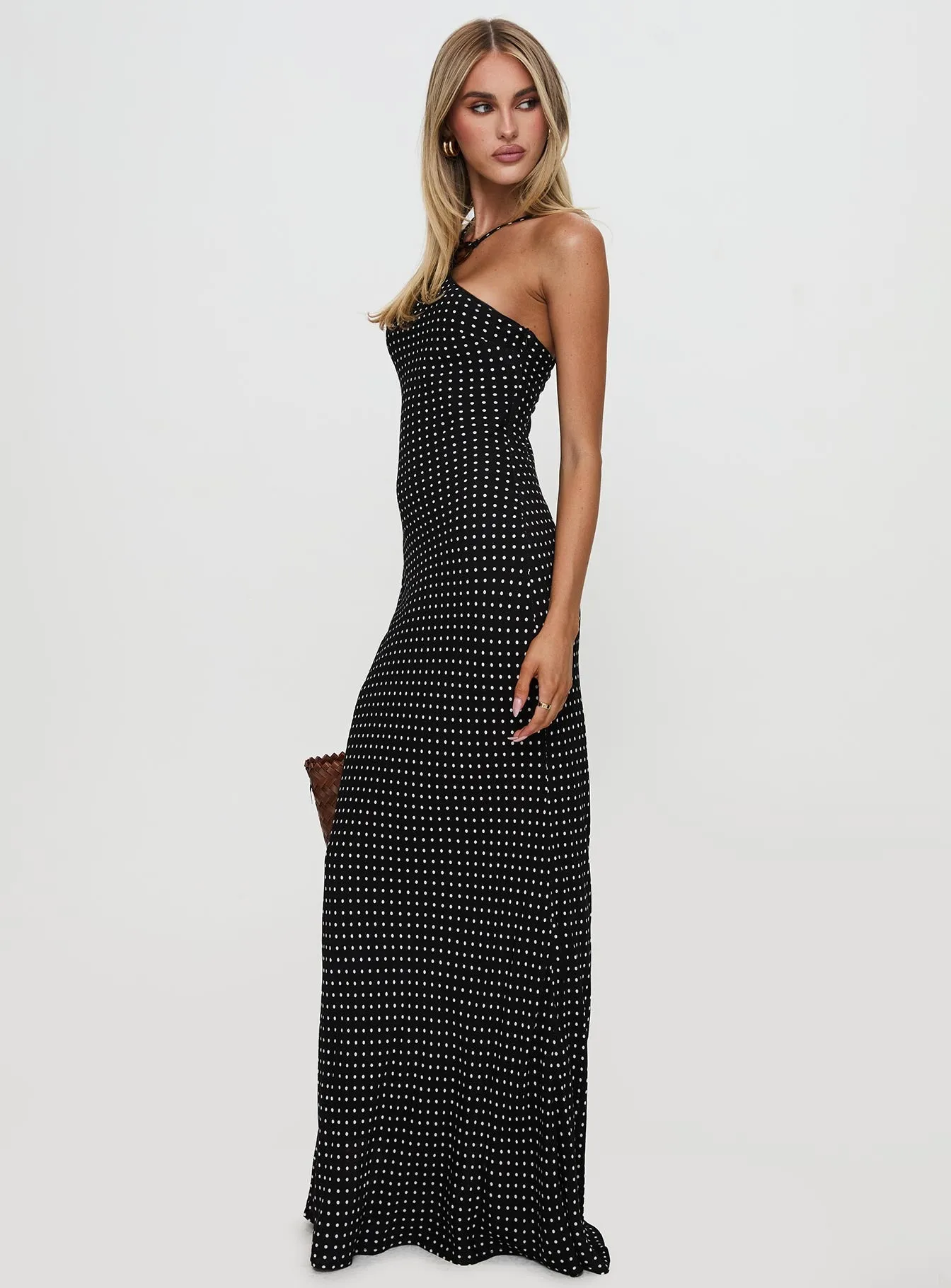 Evyn Halter Maxi Dress Polka Dot