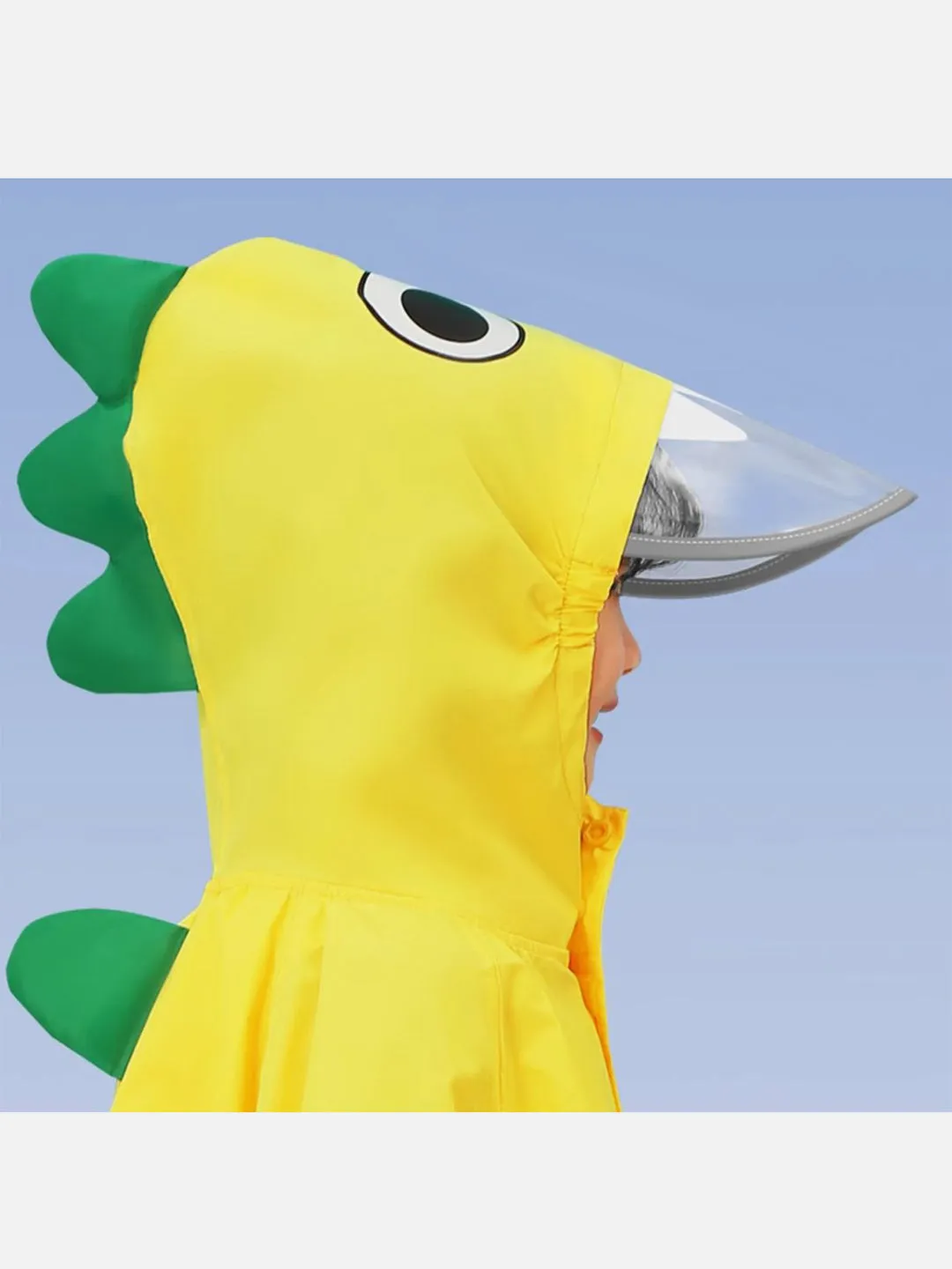 Fluorescent Yellow Dino Park Raincoat for Kids and Toddlers