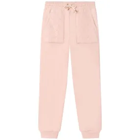 Girls Pink Cotton Joggers