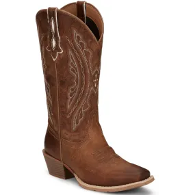 Justin Women's Rein Waxy Tan Leather Cowgirl Boots L2962