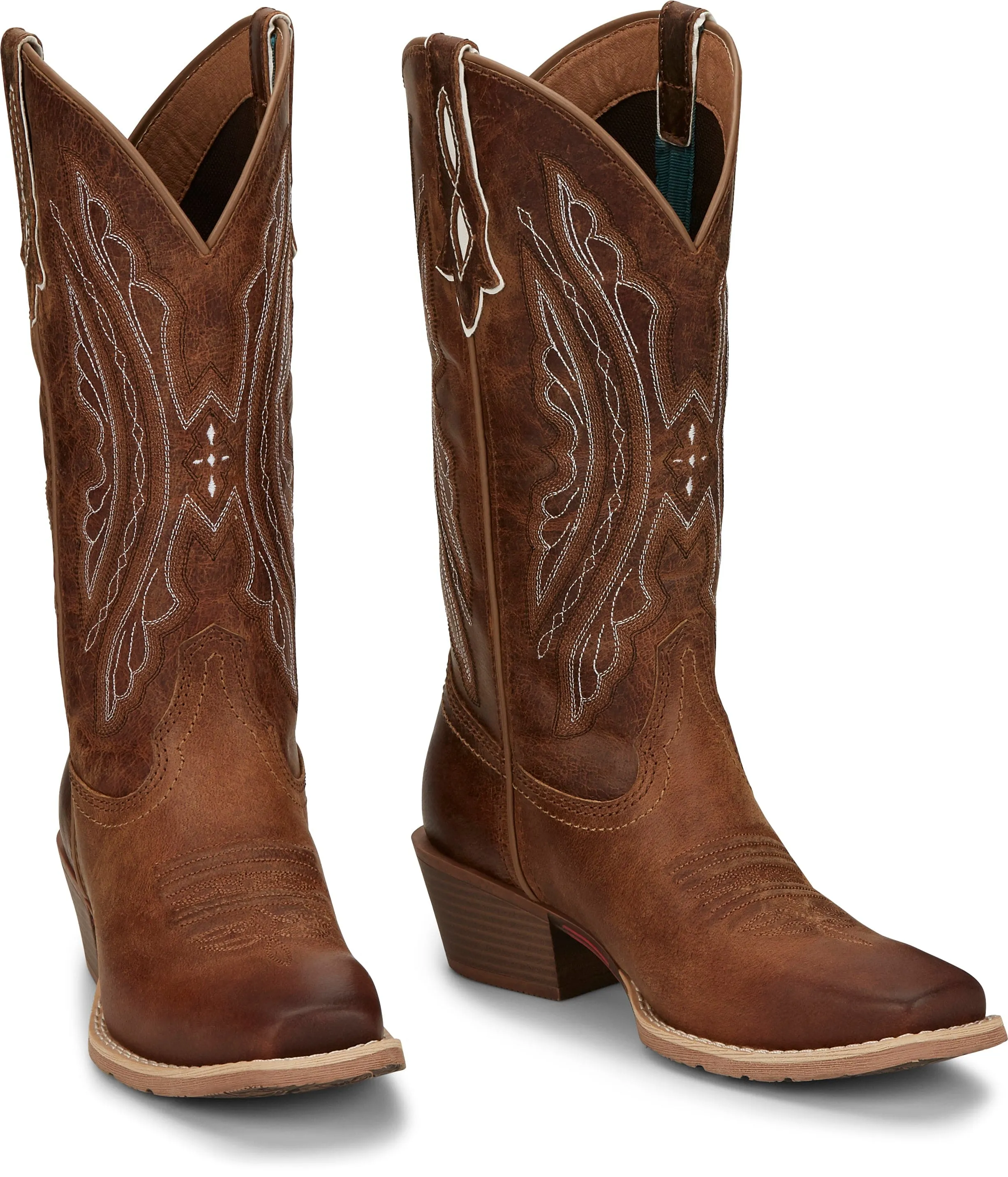 Justin Women's Rein Waxy Tan Leather Cowgirl Boots L2962