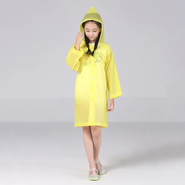 Kids Rain Jackets EVA Transparent Fashion Frosted Raincoat Children's Girl And Boy Rainwear Outdoor