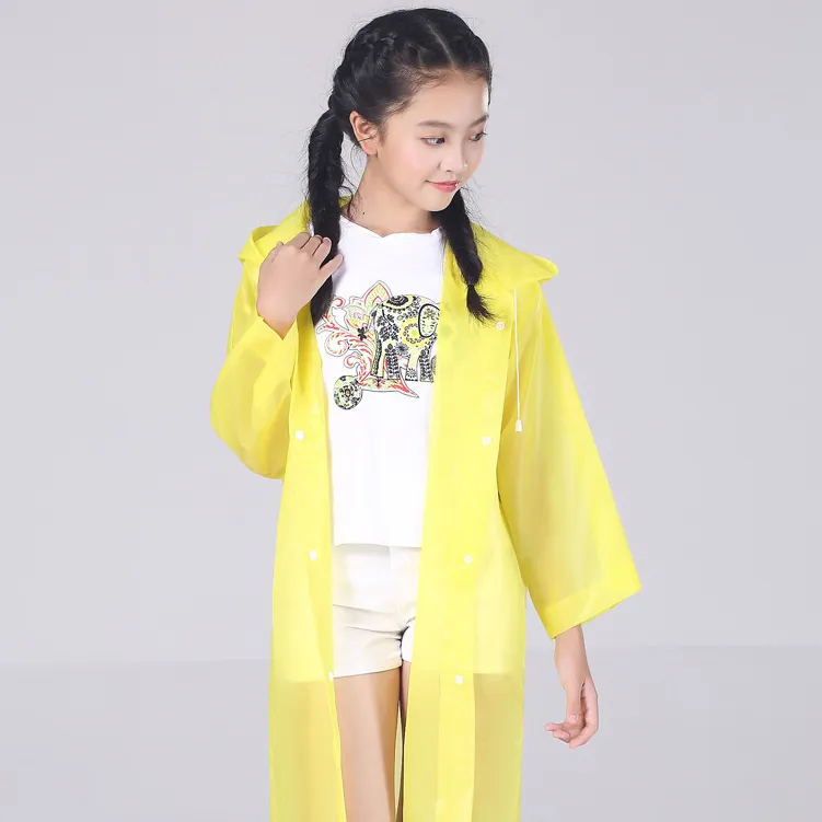 Kids Rain Jackets EVA Transparent Fashion Frosted Raincoat Children's Girl And Boy Rainwear Outdoor