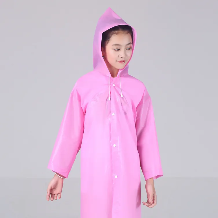 Kids Rain Jackets EVA Transparent Fashion Frosted Raincoat Children's Girl And Boy Rainwear Outdoor