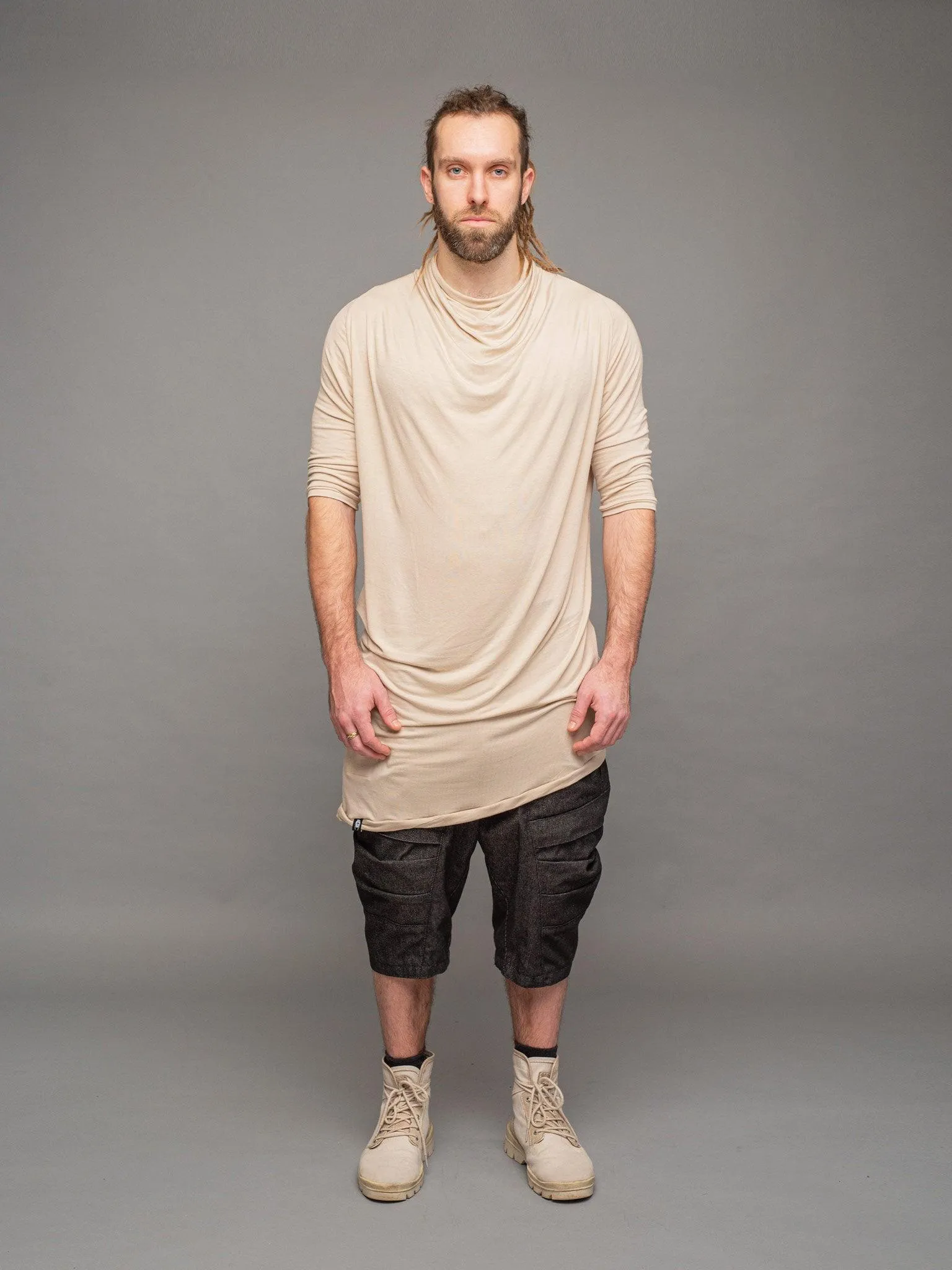 Krypt - Bamboo Asymmetric Draped T-Shirt