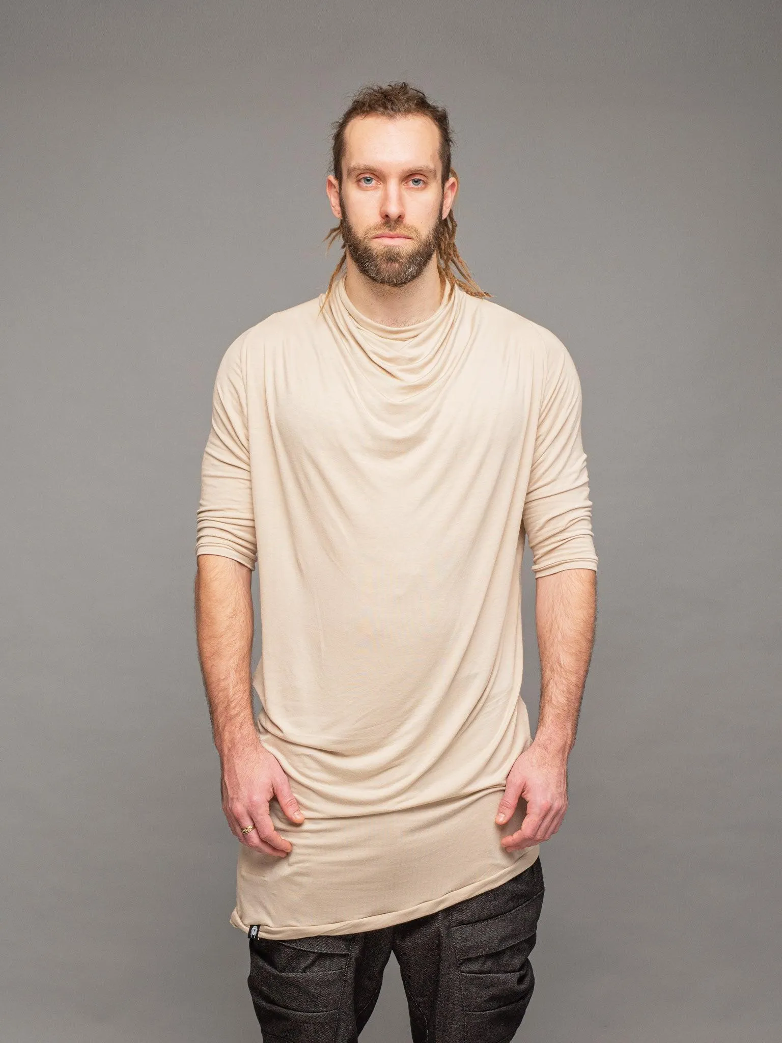 Krypt - Bamboo Asymmetric Draped T-Shirt