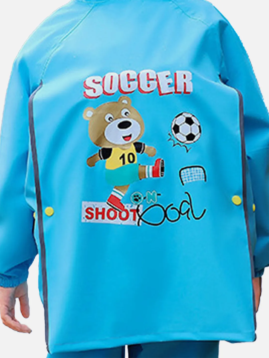 Little Surprise Box 2 pcs Blue Soccer Ted, Full Shirt and Full Pants style Raincoat for Kids