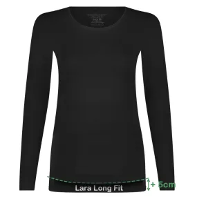 Long Fit T-shirts lange mouw Lara (2-pack) - Zwart