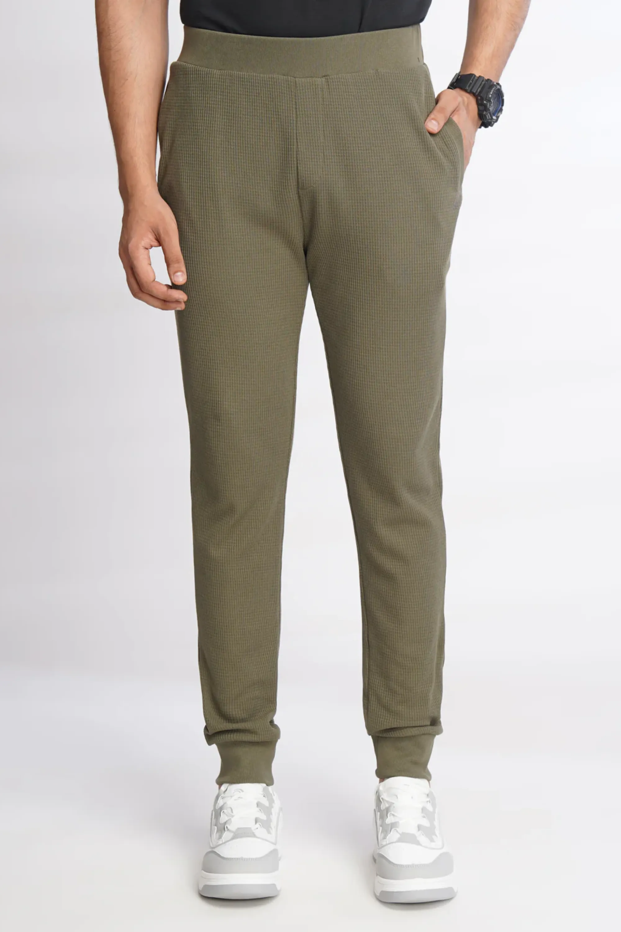 Men Green Urban Ease Cotton Joggers