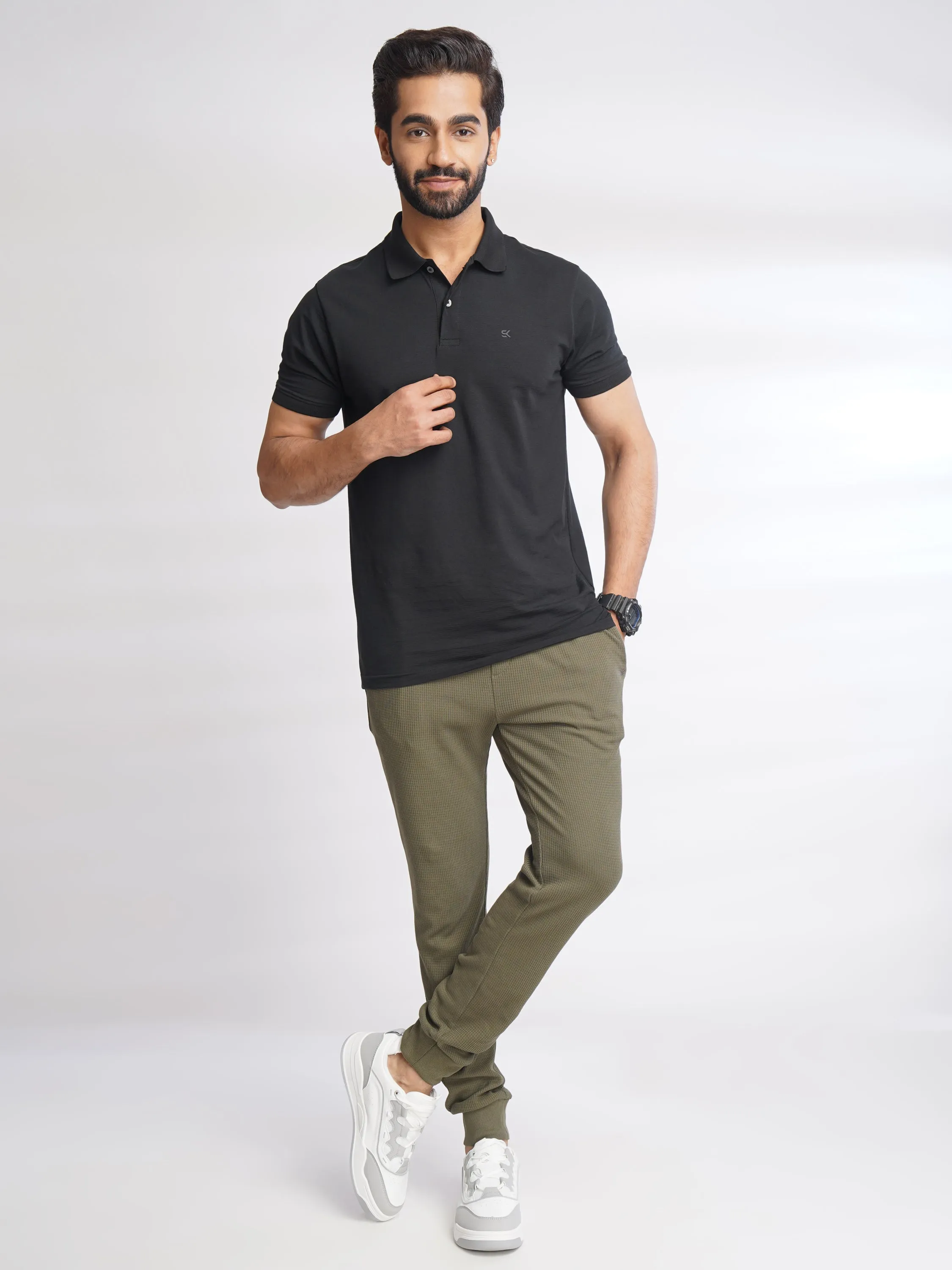 Men Green Urban Ease Cotton Joggers