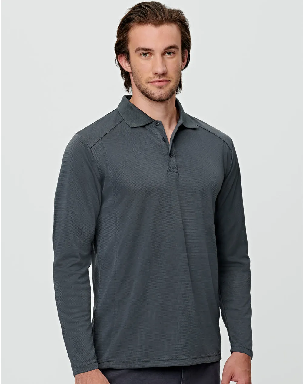 Men's Bamboo Charcoal Eco- Friendly Fabric Long Sleeve Polo - PS89