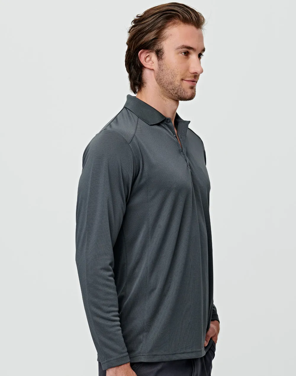 Men's Bamboo Charcoal Eco- Friendly Fabric Long Sleeve Polo - PS89