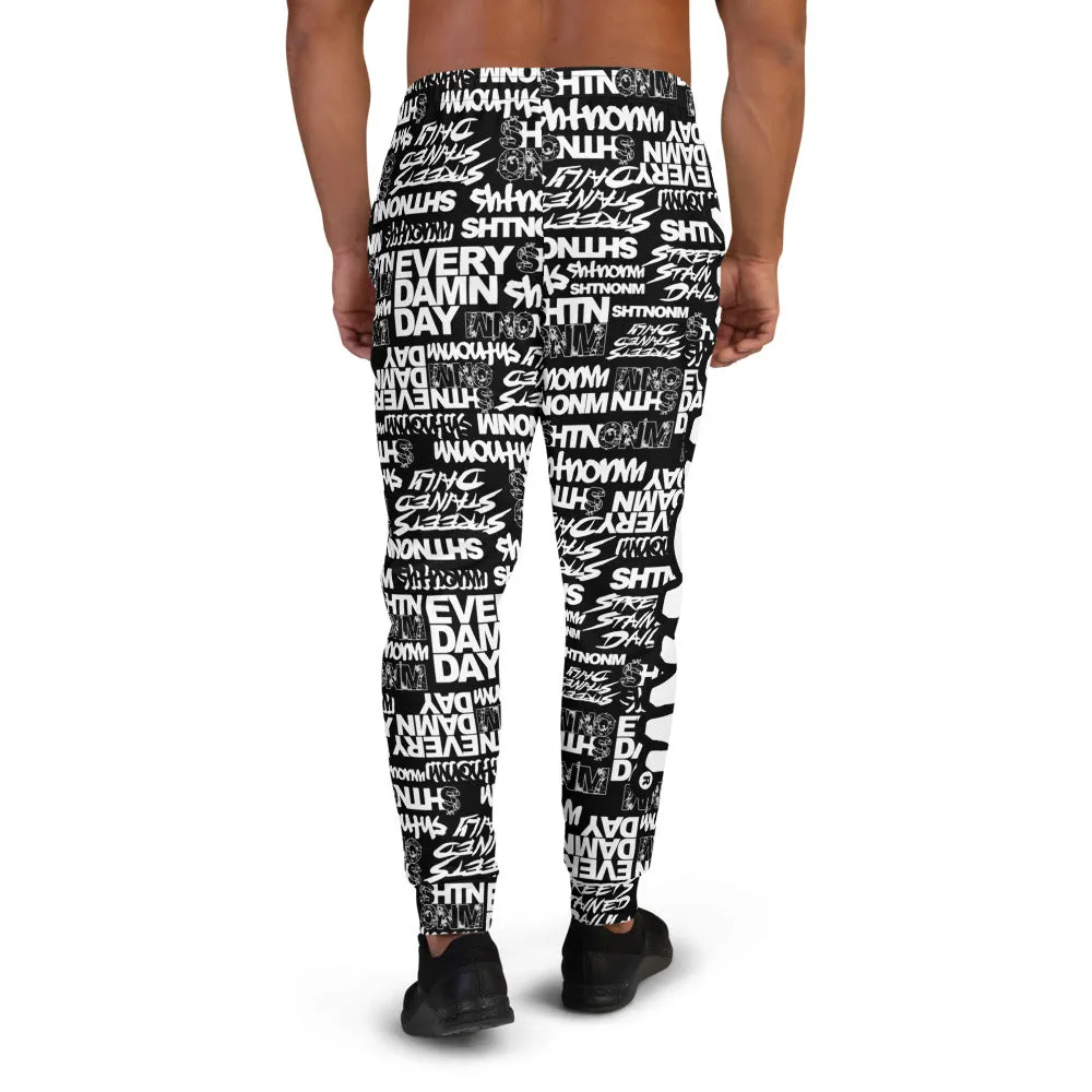 Men's SHTNONM ALL DAY Joggers (Black/White)