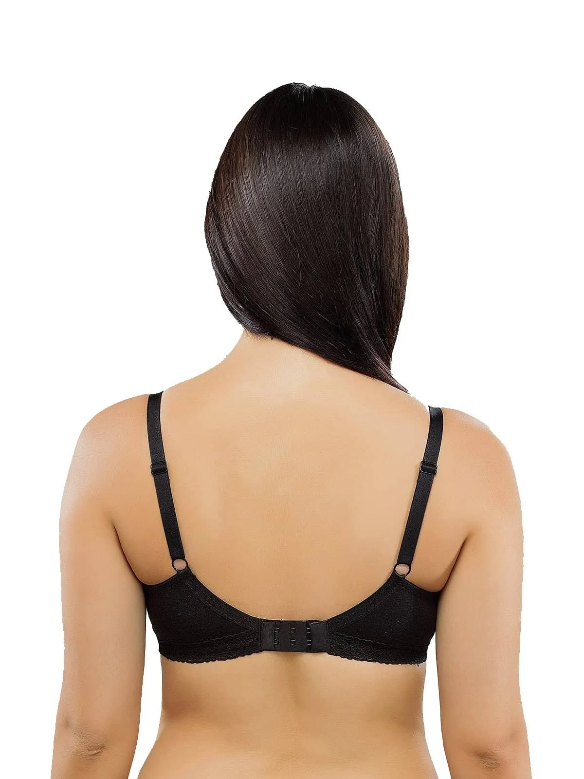 Organic Seamless Laced Bra (Pack of 2)-ISB054-Skin_Black-