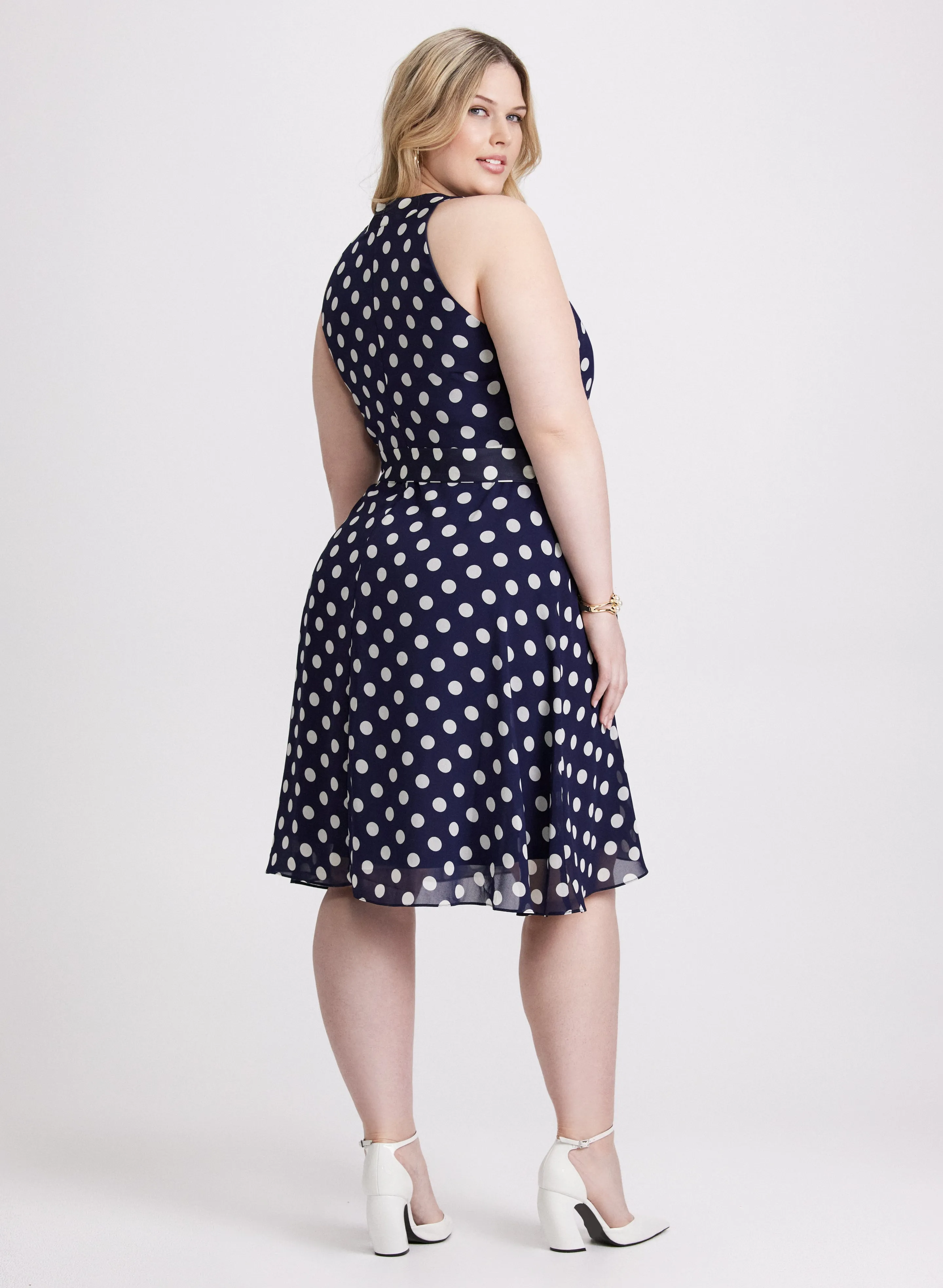 Polka Dot Chiffon Dress