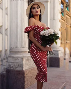 Red polka dot dress