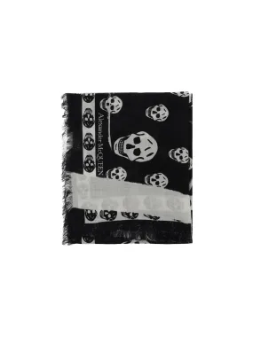 Slashed Skull Pattern Fabric Scarf