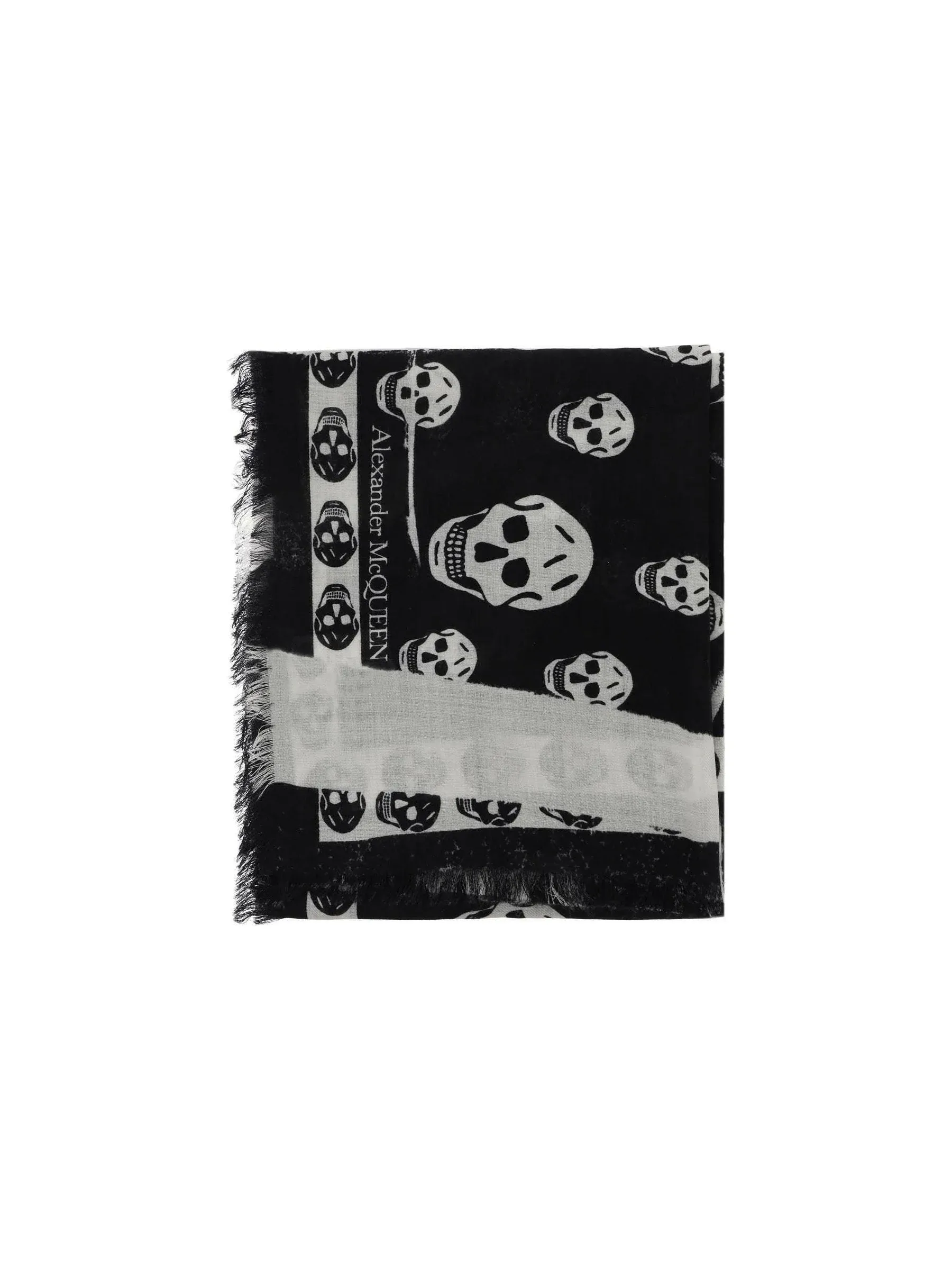 Slashed Skull Pattern Fabric Scarf