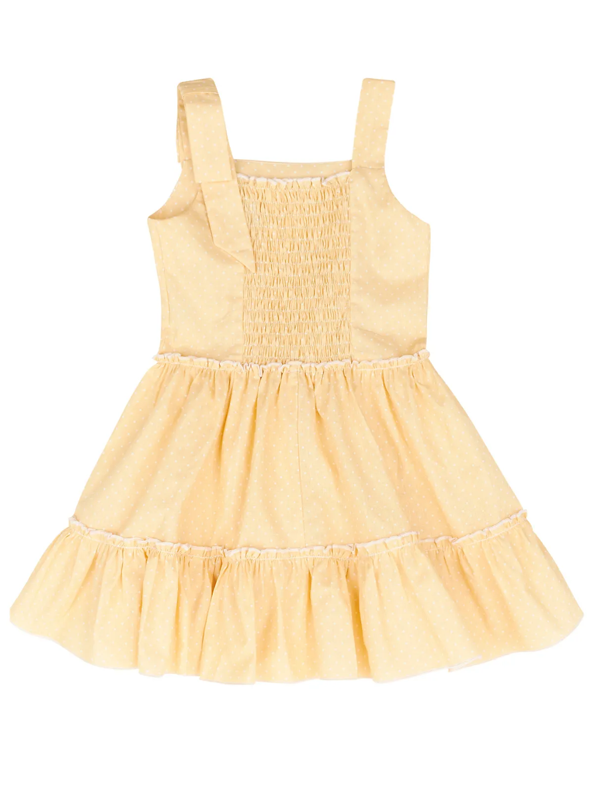 Sunny Yellow Polka Dot Smocked Dress by Kids Couture